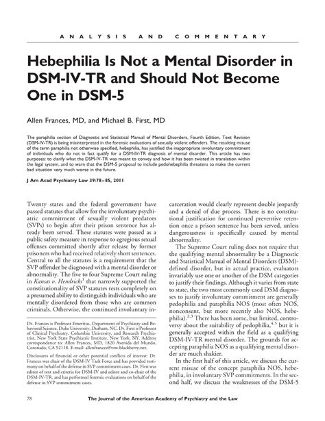 hebofil|Pedophilia, hebephilia, and the DSM